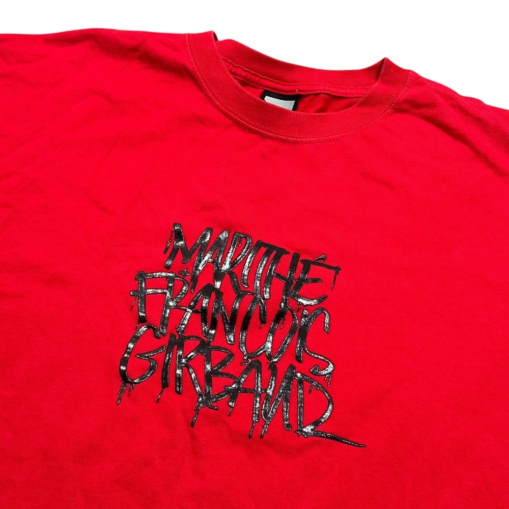 Marithe Francois Girbaud Red Short Sleeve Tee with Black Graphic Logo